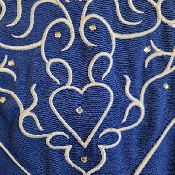 Women's Scully Western Blue Snap button Shirt XXL - Picture 10 of 16